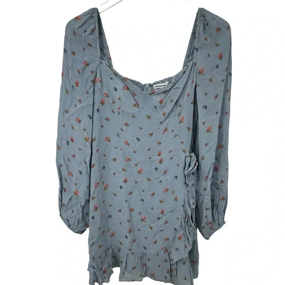 Reformation Cammi Blue Floral Mini Dress size 6 B2155 - Picture 5 of 8